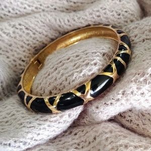 Vintage black & gold magnetic bracelet